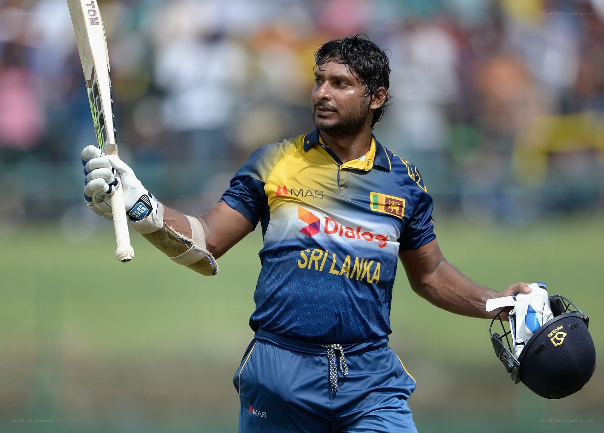 Sri Lankan cricketer celebrates