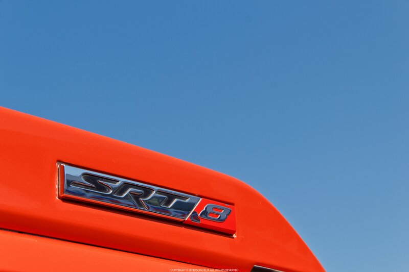 SRT 8 Badge on Car — Red