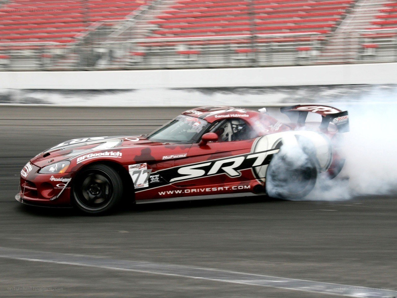SRT car drifting on track
