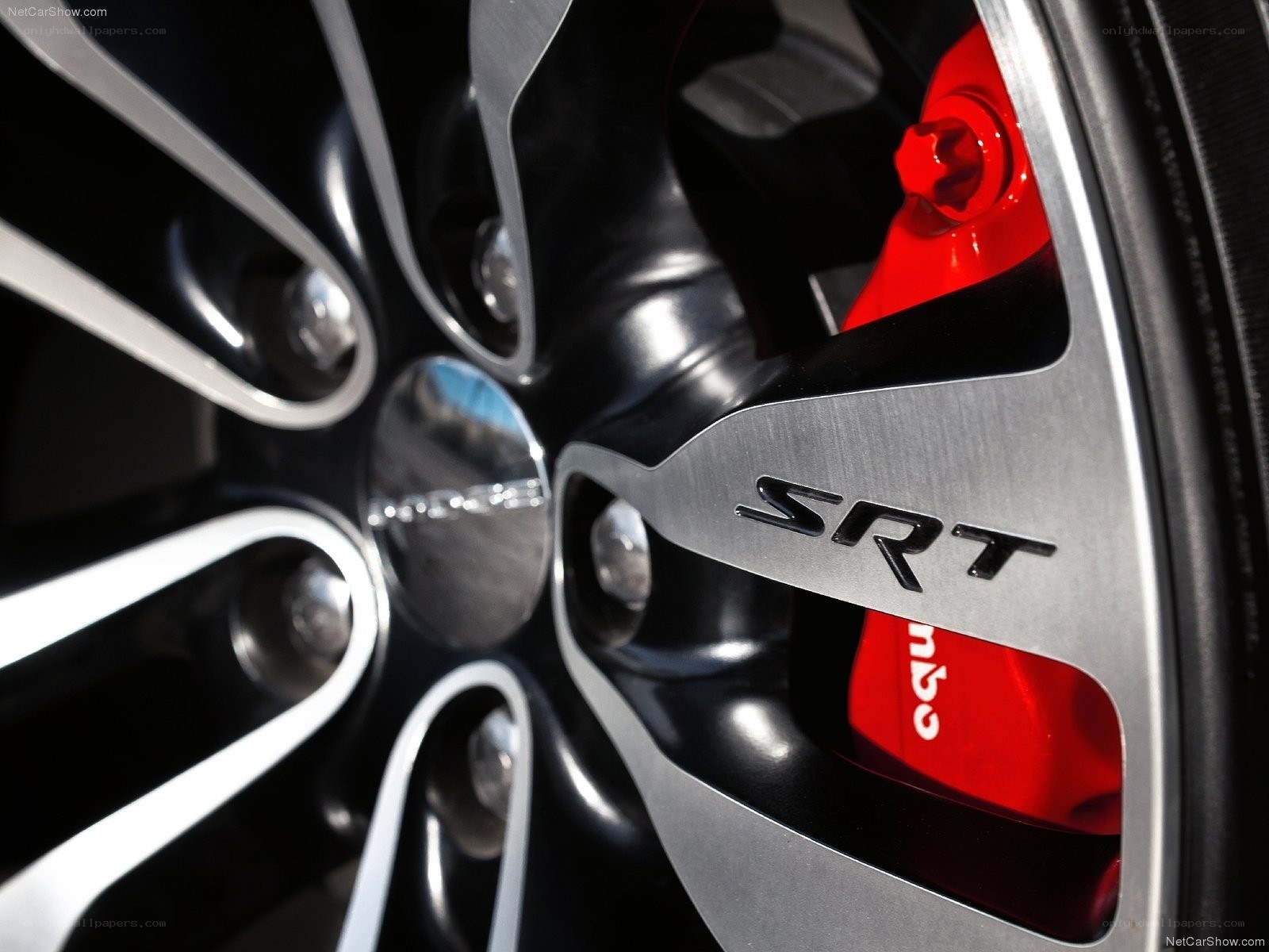 SRT wheel with red brake caliper