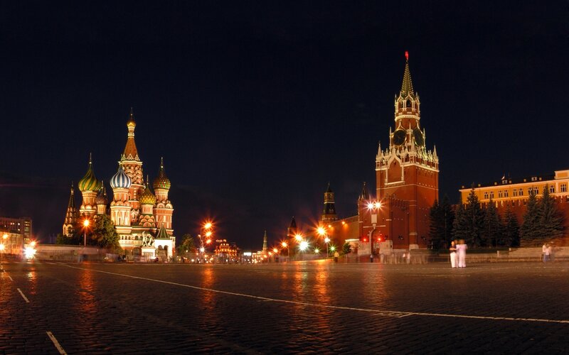 St. Basil's Cathedral — Black, Dramatic, Night, Photograph