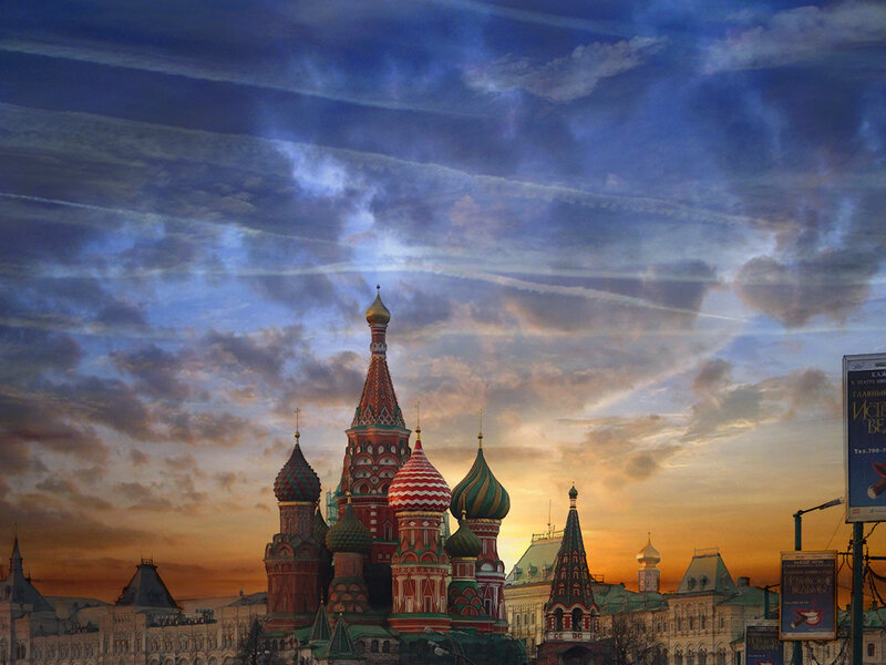 St. Basil's Cathedral — Blue, Dramatic, Sunset, Photograph