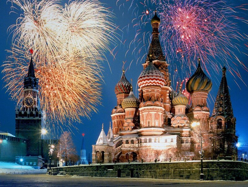 St. Basil's Cathedral — Blue, Festive