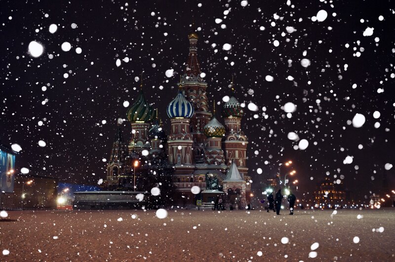 St. Basil's Cathedral in snow