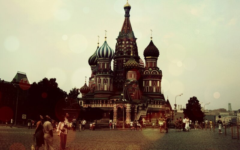 St. Basil's Cathedral — Red, Dramatic, Afternoon, Photograph, People