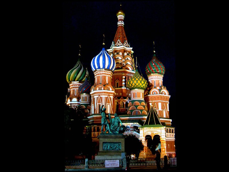 St. Basil's Cathedral — Red, Dramatic, Night