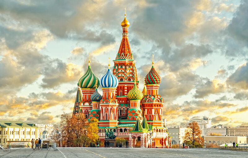 St. Basil's Cathedral — Red, Dramatic, Sunset