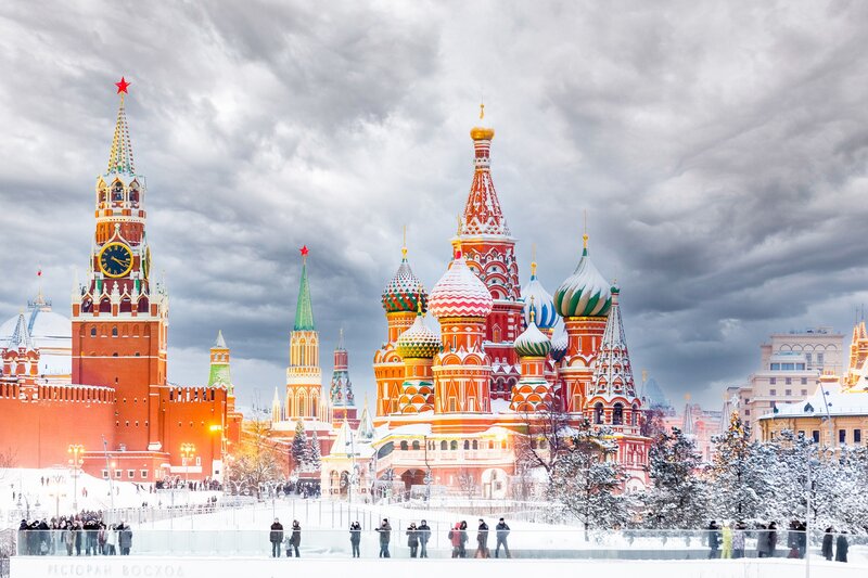 St. Basil's Cathedral — Red, Dramatic, Winter, Photograph, Kremlin