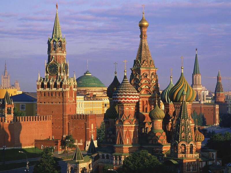 St. Basil's Cathedral — Red, Serene, Sunset, Photograph, Clock Tower