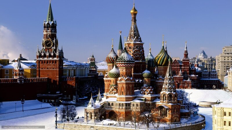 St. Basil's Cathedral — Red, Serene, Winter, Photograph, Kremlin, Snow