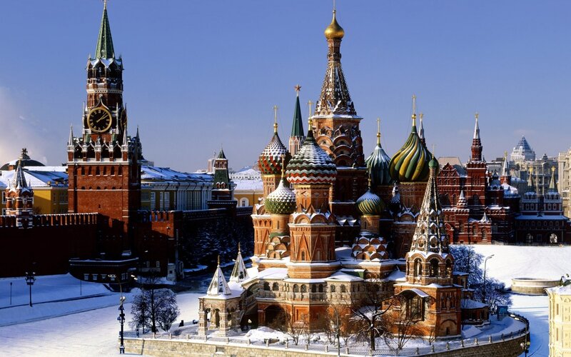 St. Basil's Cathedral — Red, Serene, Winter, Photograph, Kremlin