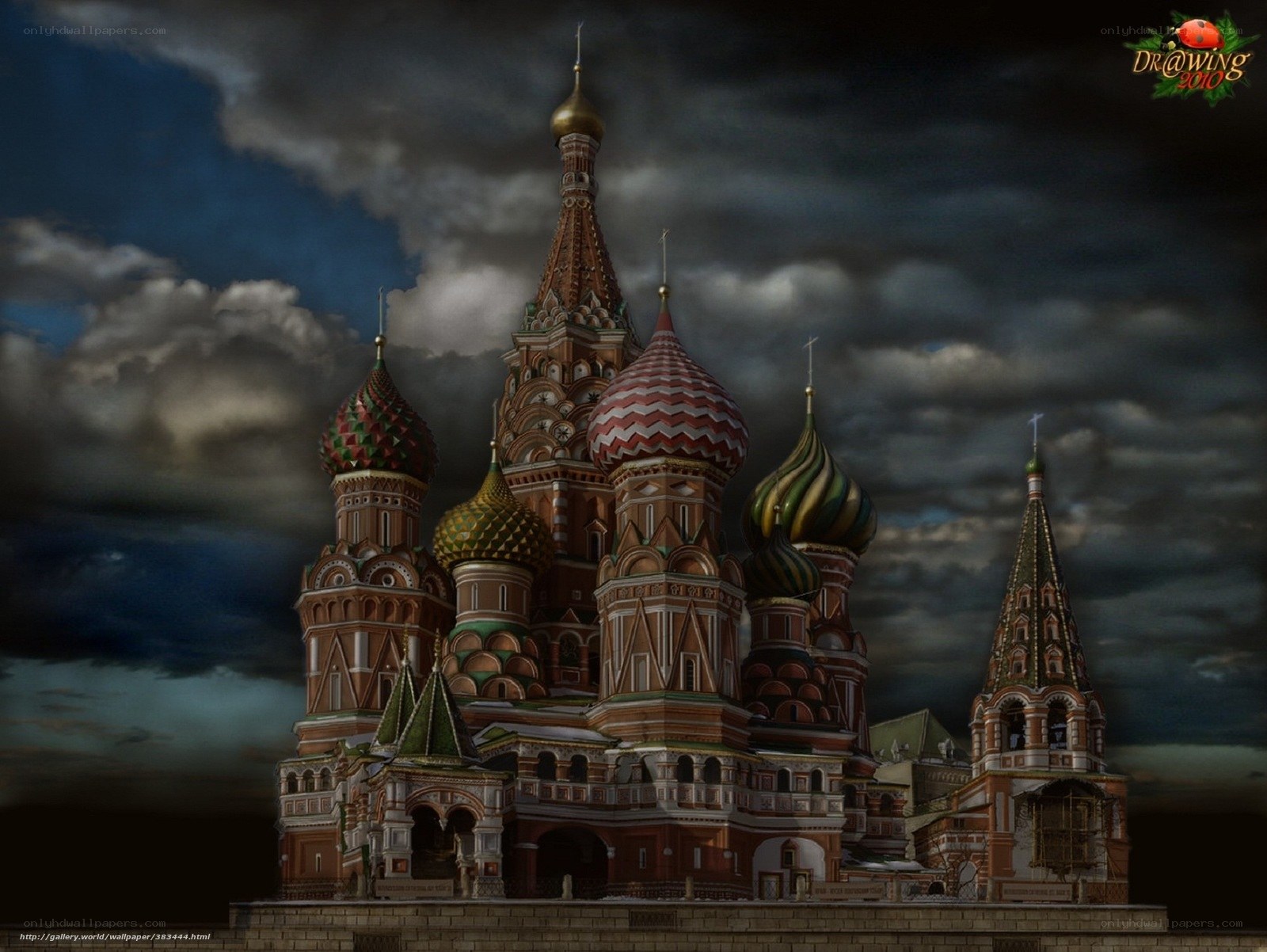 St. Basil's Cathedral under stormy sky