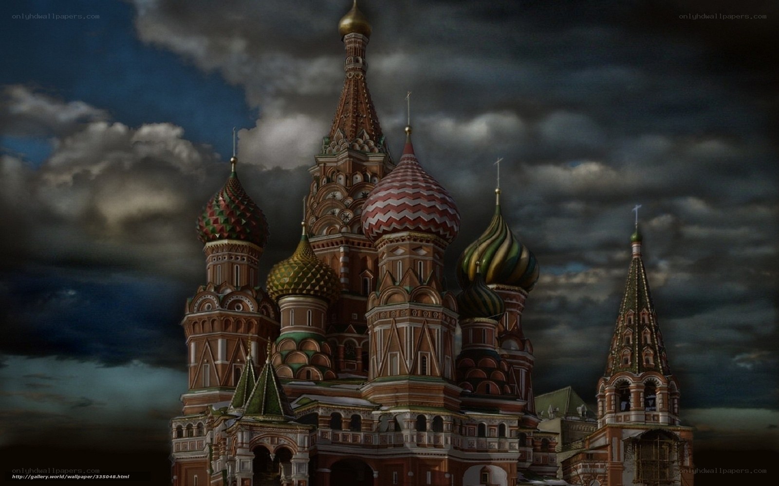 St. Basil's Cathedral under stormy sky