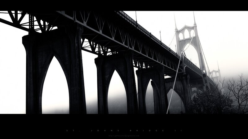 St. Johns Bridge in fog