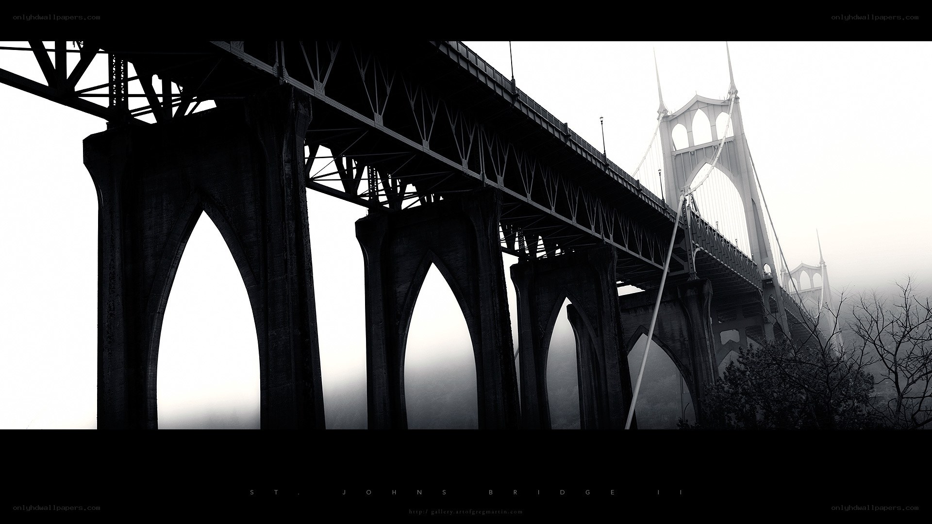 St. Johns Bridge in fog