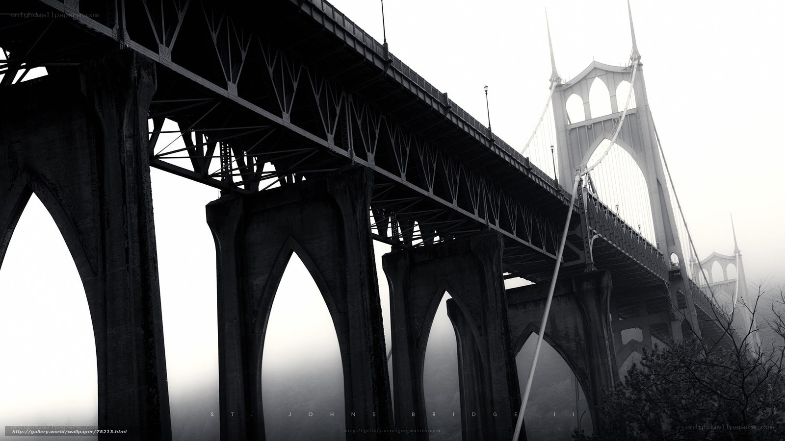 St. Johns Bridge in fog