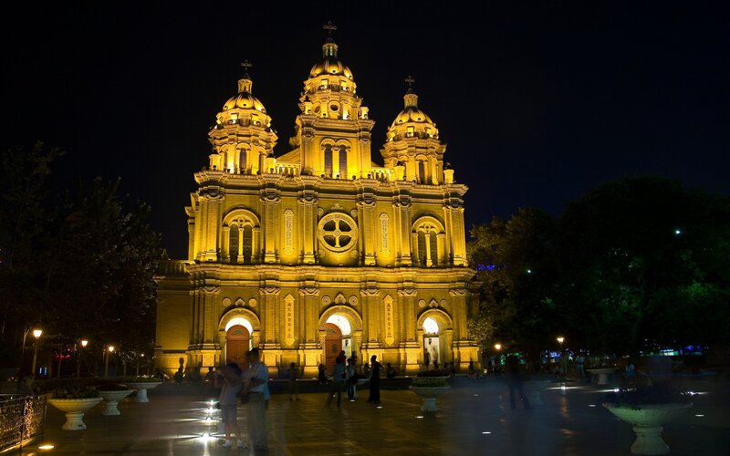 St. Joseph's Cathedral at night