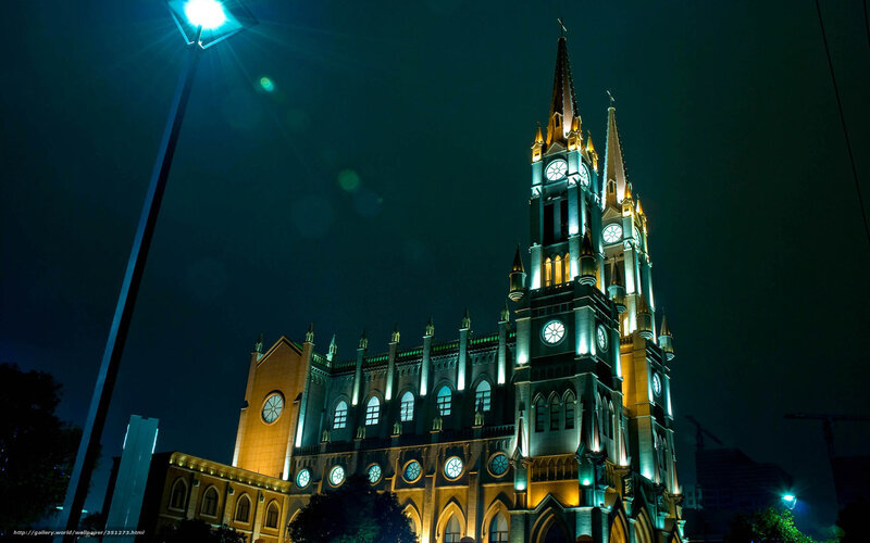 St. Joseph's Cathedral at night