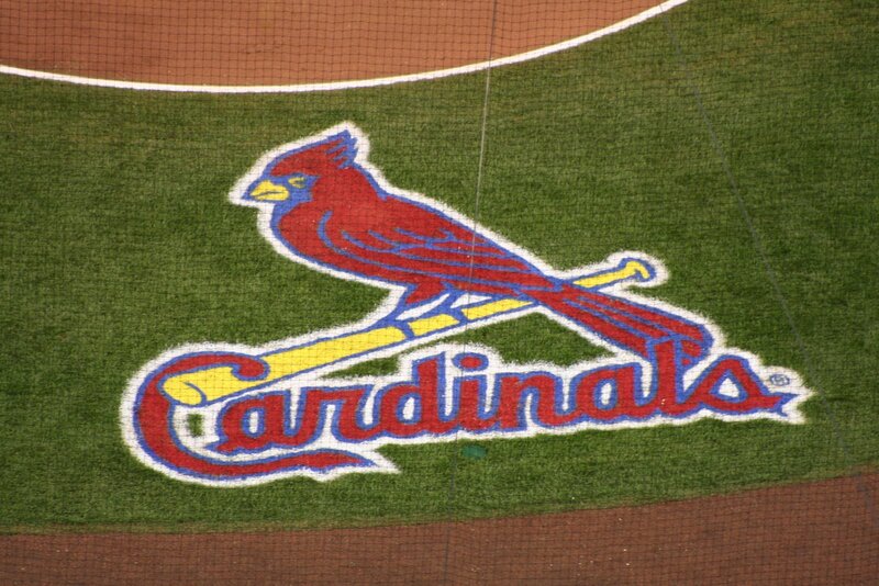 St. Louis Cardinals logo on field