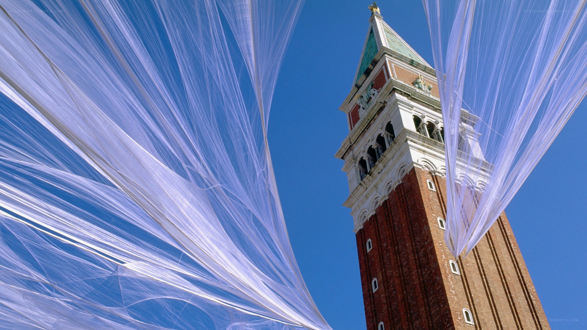 St. Mark's Campanile with fabric installation