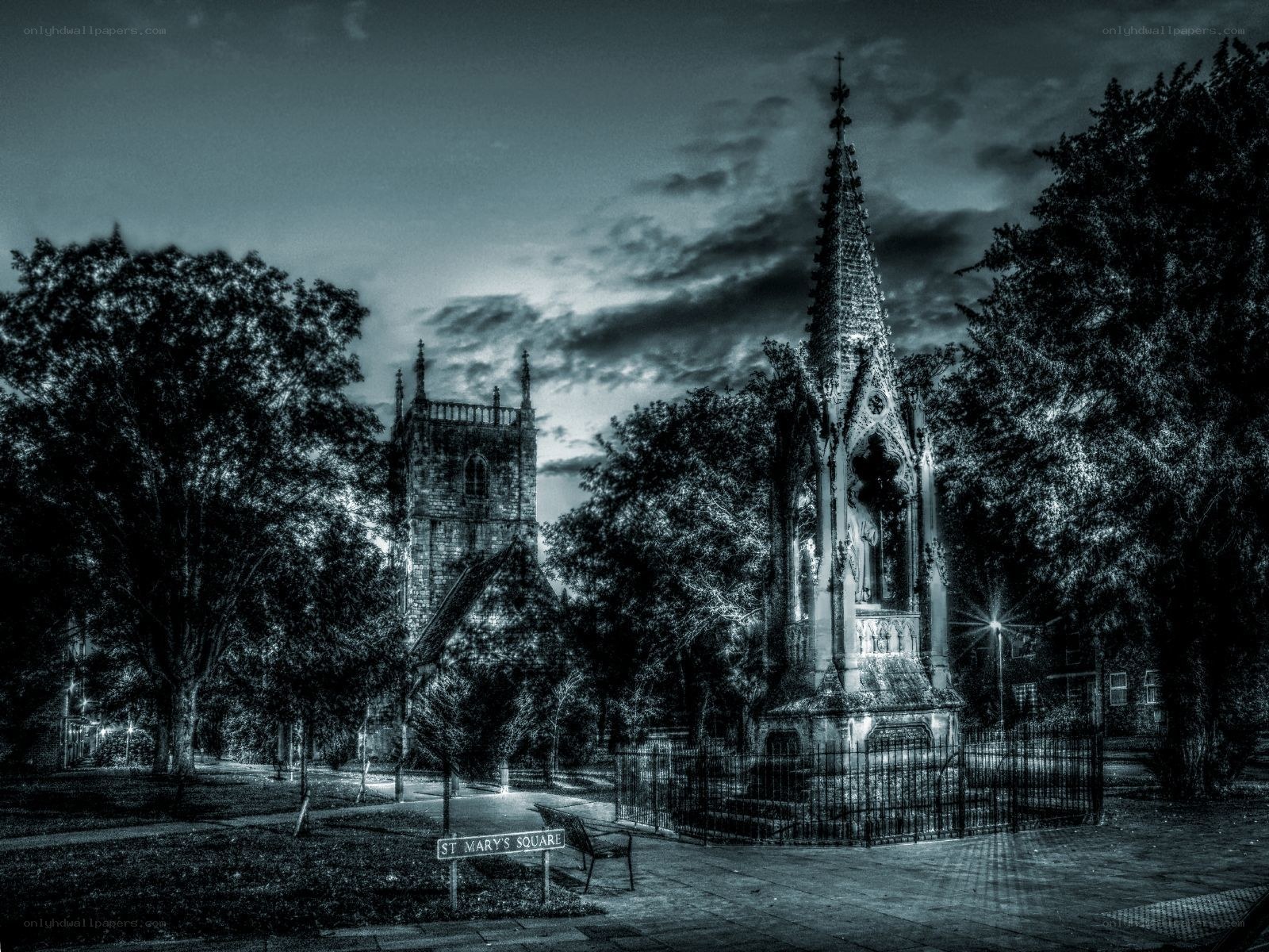 St Mary's Square at dusk