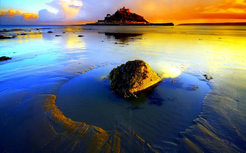 St Michael's Mount at Sunset — Orange