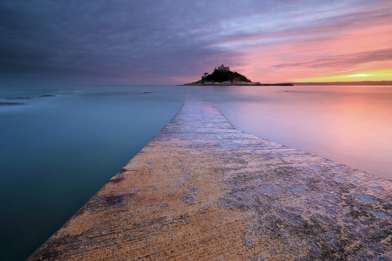 St Michael's Mount — Blue, Serene, Sunset, Photograph, Island