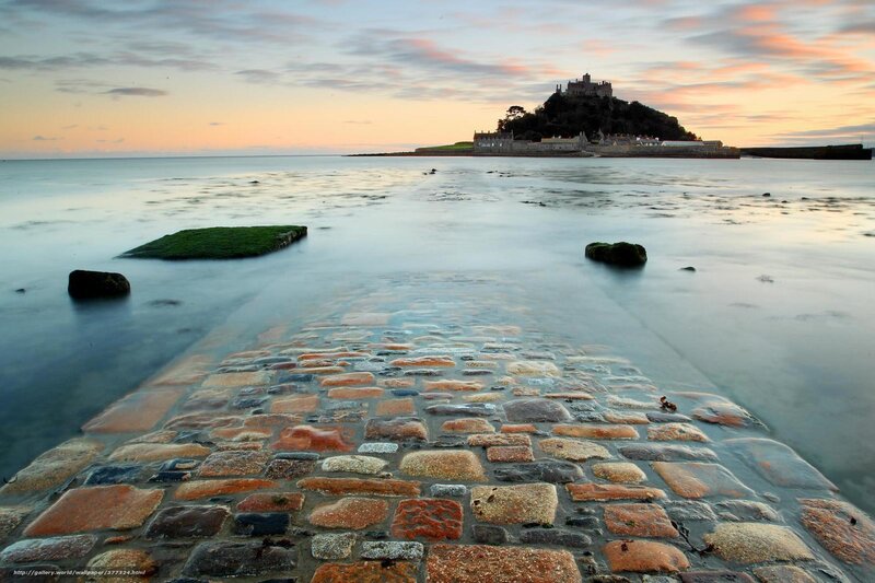 St Michael's Mount — Blue, Serene, Sunset, Photograph