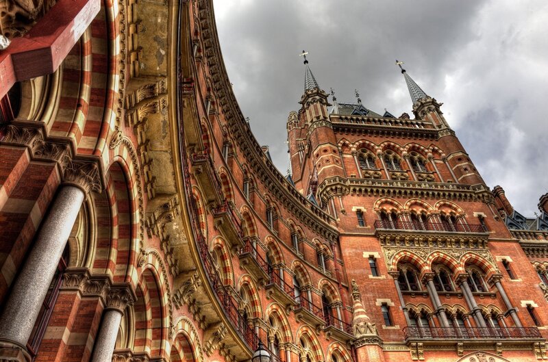 St Pancras Railway Station — Red, Dramatic, Photograph