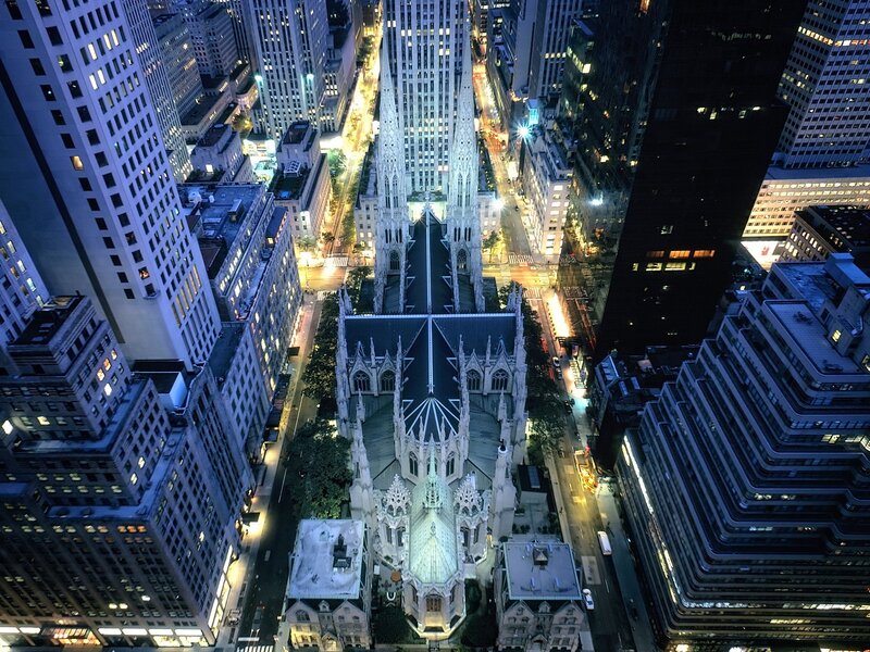 St. Patrick's Cathedral at night