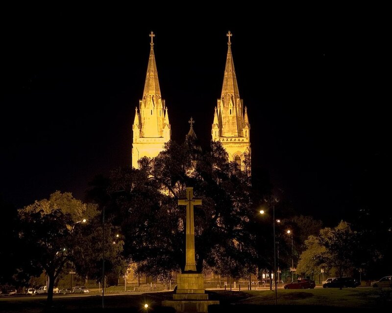 St Patrick's Cathedral at night