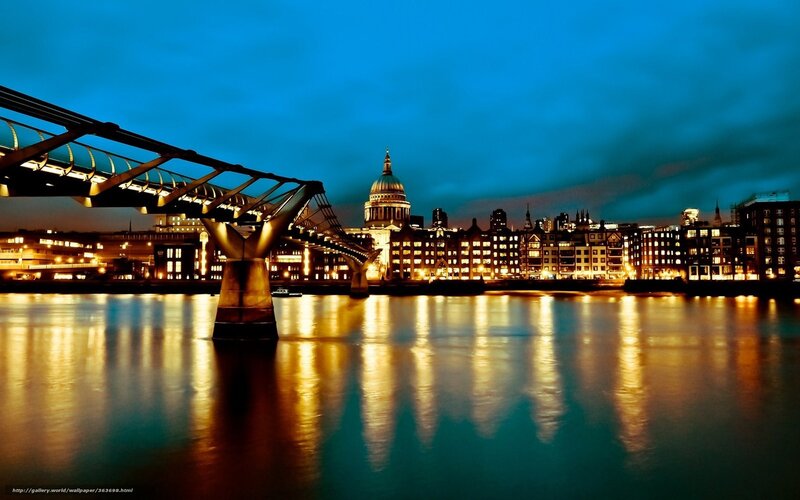 St Paul's Cathedral at Night — Blue, Dramatic, Photograph, River