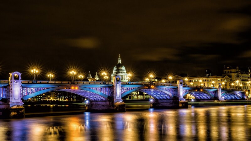 St Paul's Cathedral at Night — Blue, Dramatic, Photograph