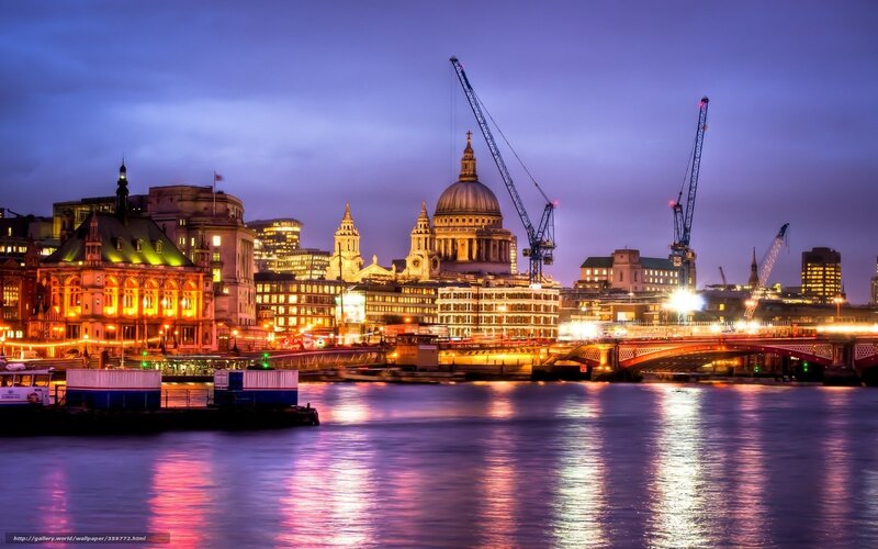 St Paul's Cathedral at Night — Purple, Dramatic, Photograph
