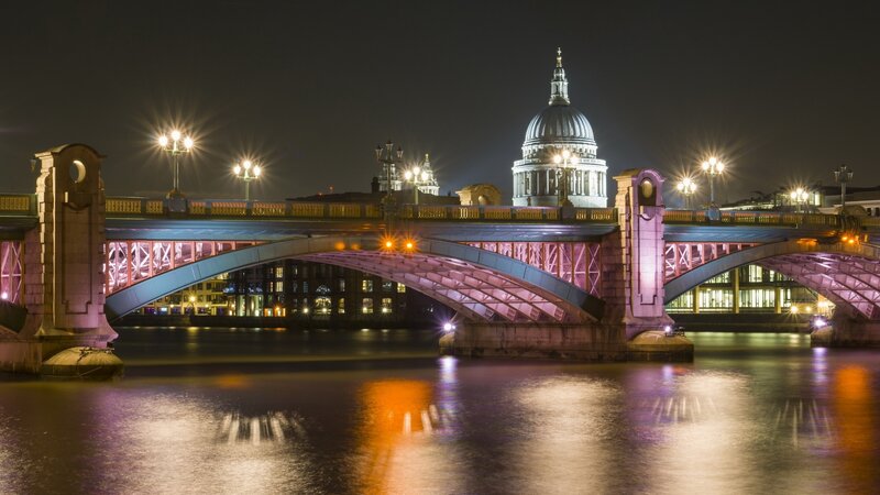St Paul's Cathedral at Night — Purple