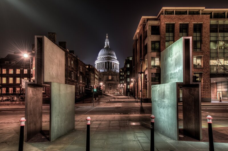St Paul's Cathedral — Gray, Dramatic, Night