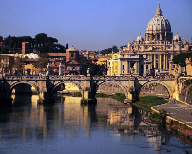 St. Peter's Basilica and Bridge — Blue