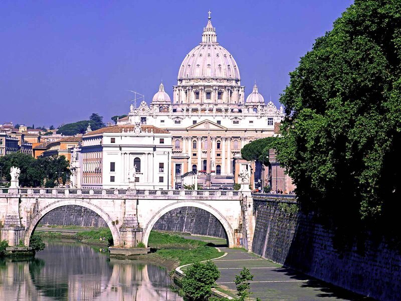 St. Peter's Basilica and Tiber River