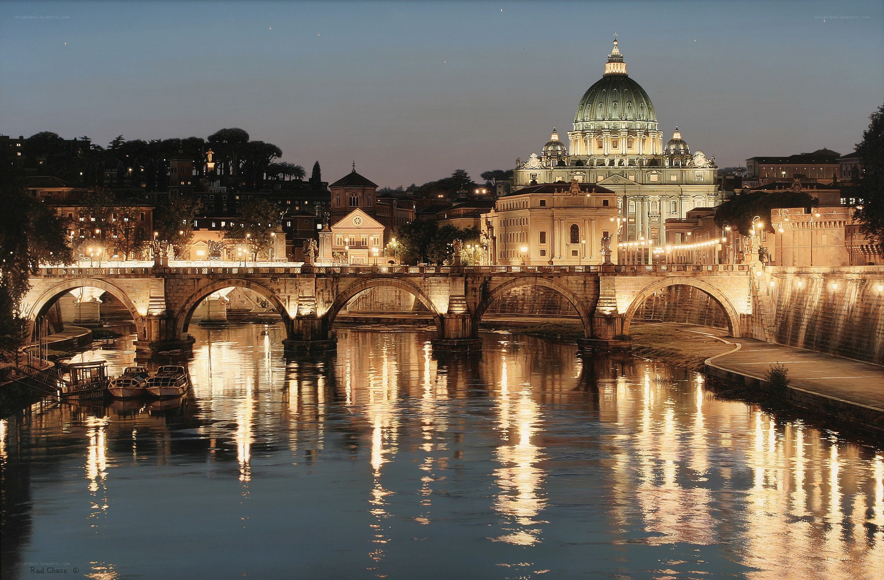 St. Peter's Basilica at dusk