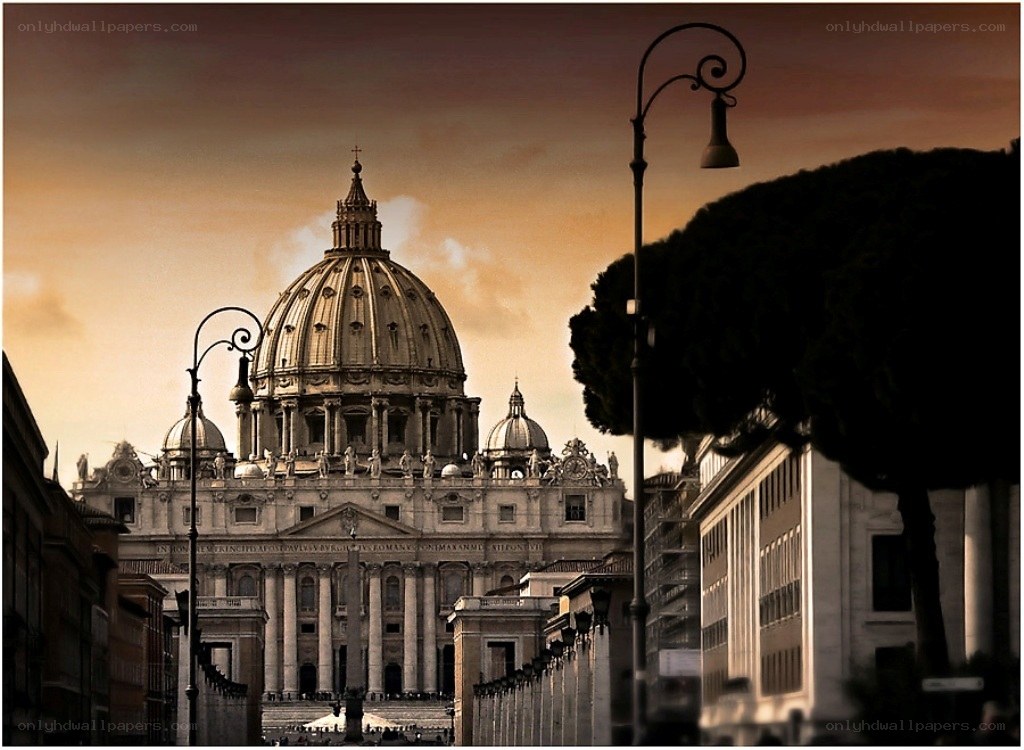 St. Peter's Basilica at dusk