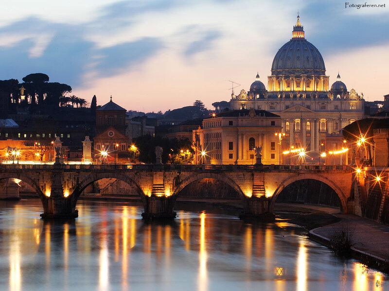 St. Peter's Basilica at Dusk — Blue, Serene