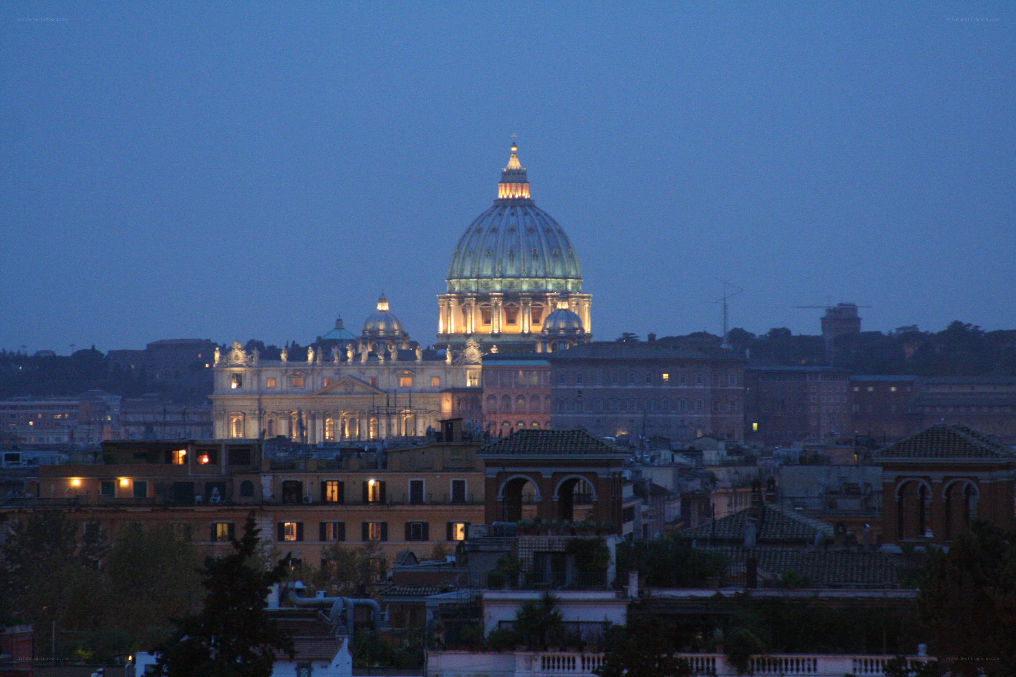 St. Peter's Basilica at dusk