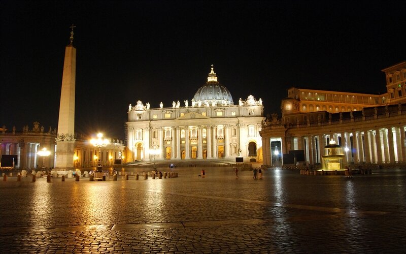St. Peter's Basilica at Night — Black, Serene
