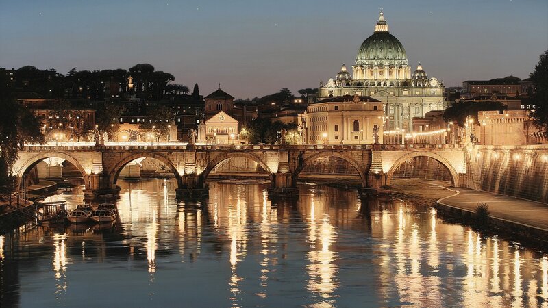St. Peter's Basilica at Night — Blue, Serene