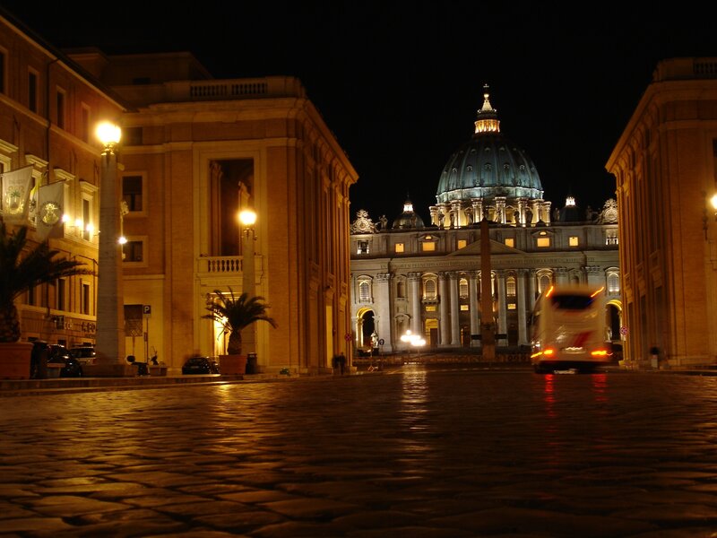 St. Peter's Basilica at Night — Yellow