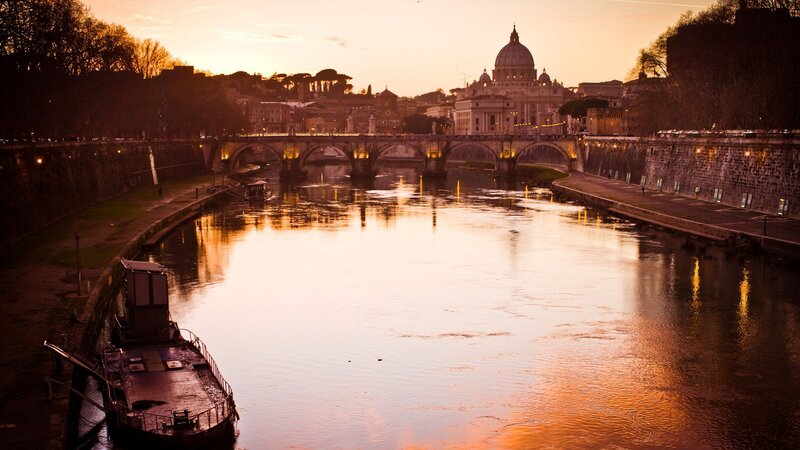 St. Peter's Basilica at Sunset — Orange