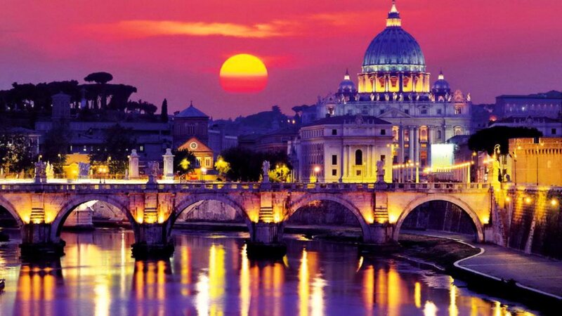 St. Peter's Basilica at Sunset — Purple, Dramatic