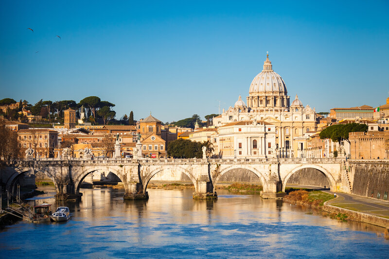 St. Peter's Basilica — Blue, Serene, Morning