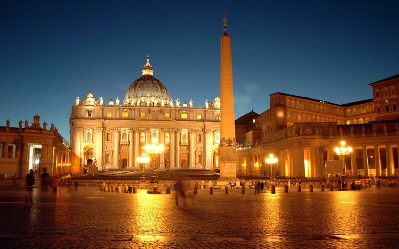 St. Peter's Basilica — Blue, Serene, Night