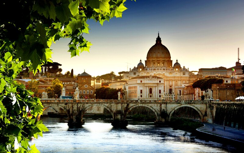 St. Peter's Basilica — Blue, Serene, Sunset